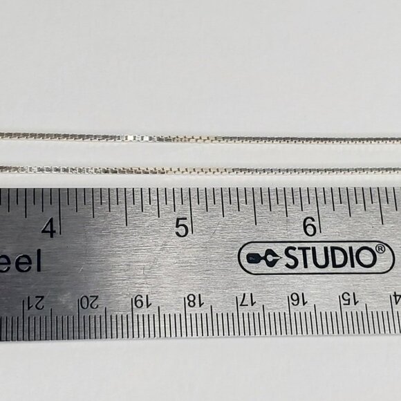 Vintage Italian Sterling Silver Chain with Crystal Cross Like Pendant - Picture 14 of 16